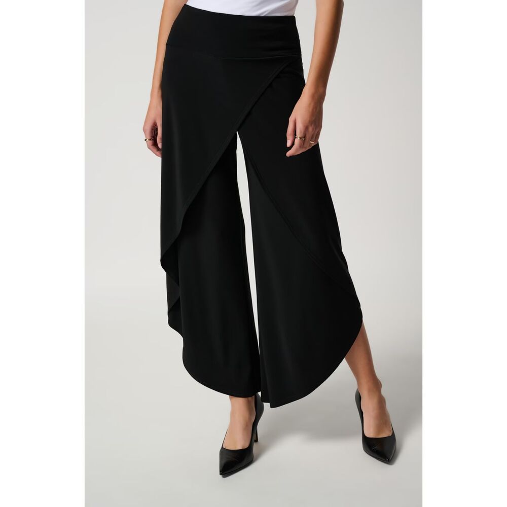 Joseph Ribkoff Formal High-waisted Cascade Overlay Pants Style 211494 SIZE 12